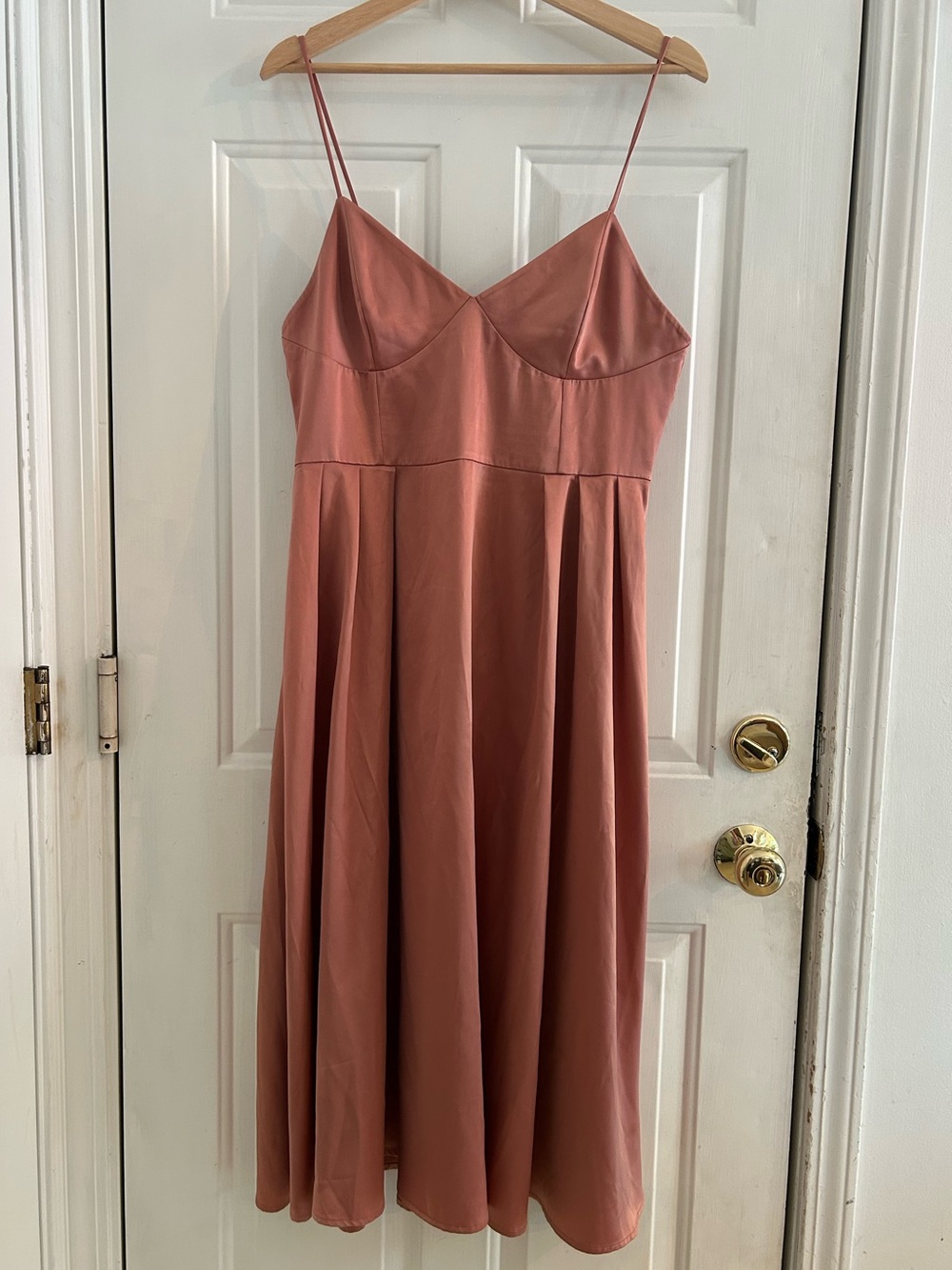 H&M Dusty Rose Spaghetti Strap Midi Dress